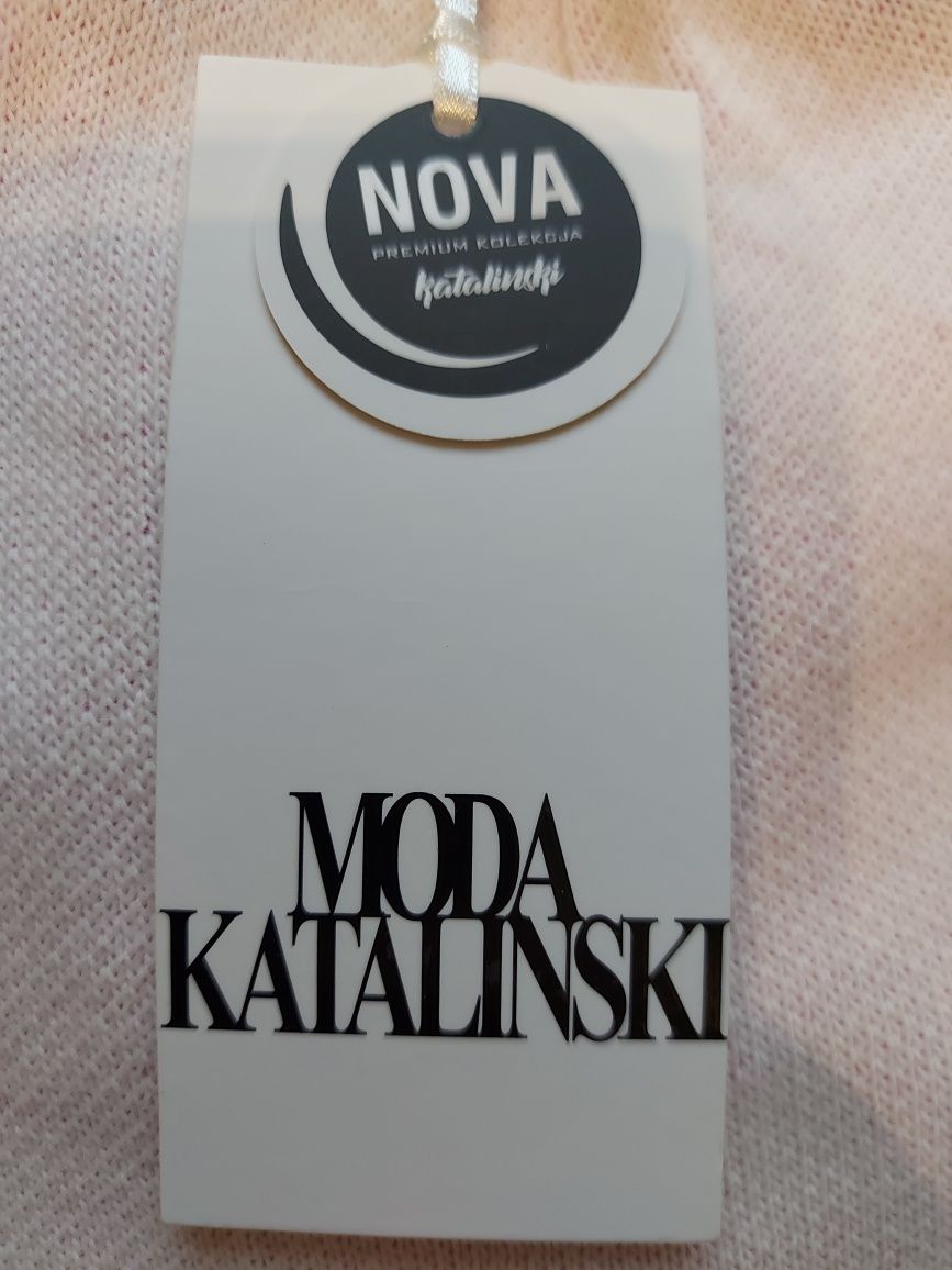 Dres damski Moda Katalinski różowy napis uniwersalny NOWY