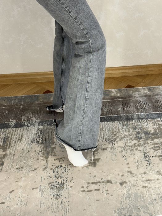 Штани кльош джинсові жіночі темно сірі Dilvin XS/S хороша якість