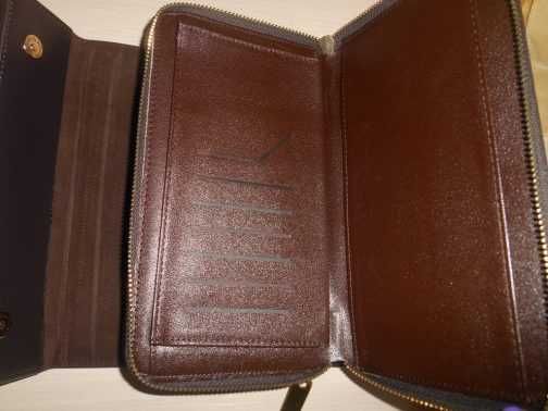Portfel torebka Saszetka organiser 2 zamek Louis Vuitton, skóra 5588-3