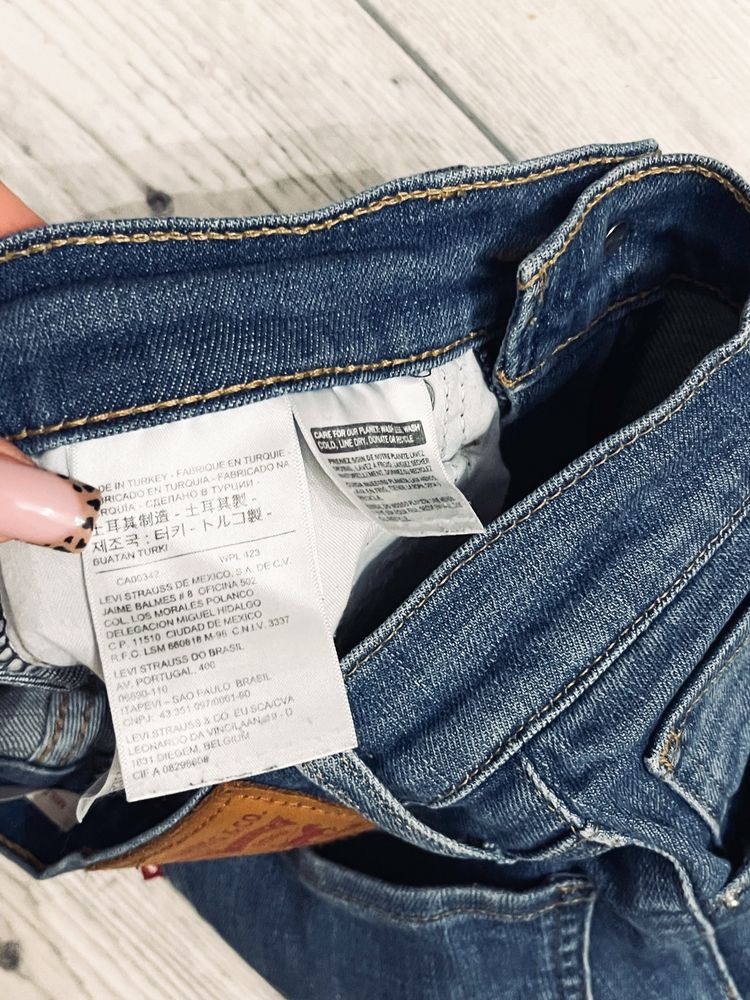 levi’s mile high rise skinny W25 XS niebieskie jeansy z wysokim stanem