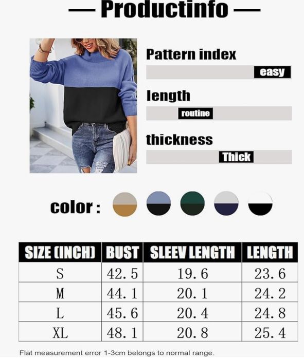 Sweter damski rozmiar M, niebiesko czarny, Rayson
