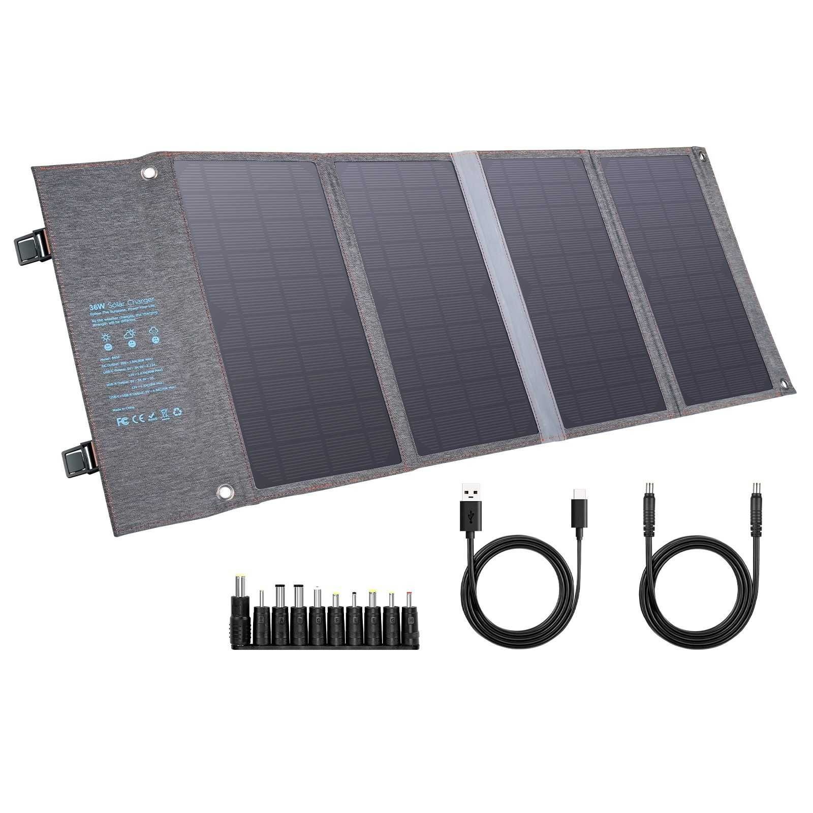 Портативна розкладна сонячна зарядка 36W ALT-36. Солнечная панель