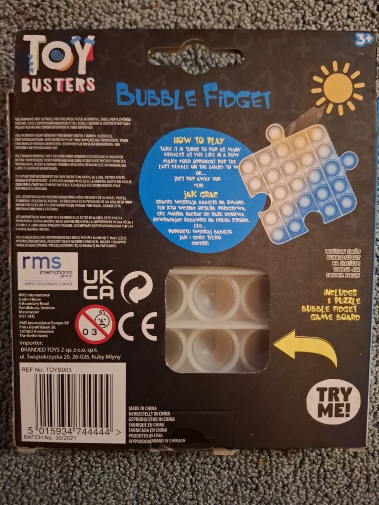 Bubble Fidget Pop it Puzzel zmieniający kolor niebieski