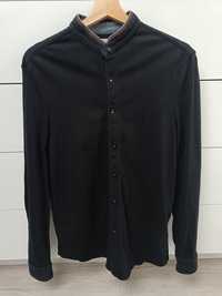 Czarna koszula męska na długi rękaw ze stójką, Slim Fit, Reserved, r M