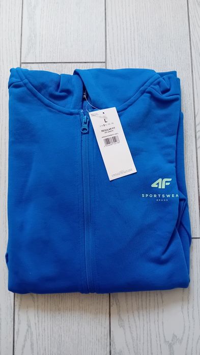 Nowa! Oryginalna 4F bluza z kapturem rozpinana L męska niebieska (166)