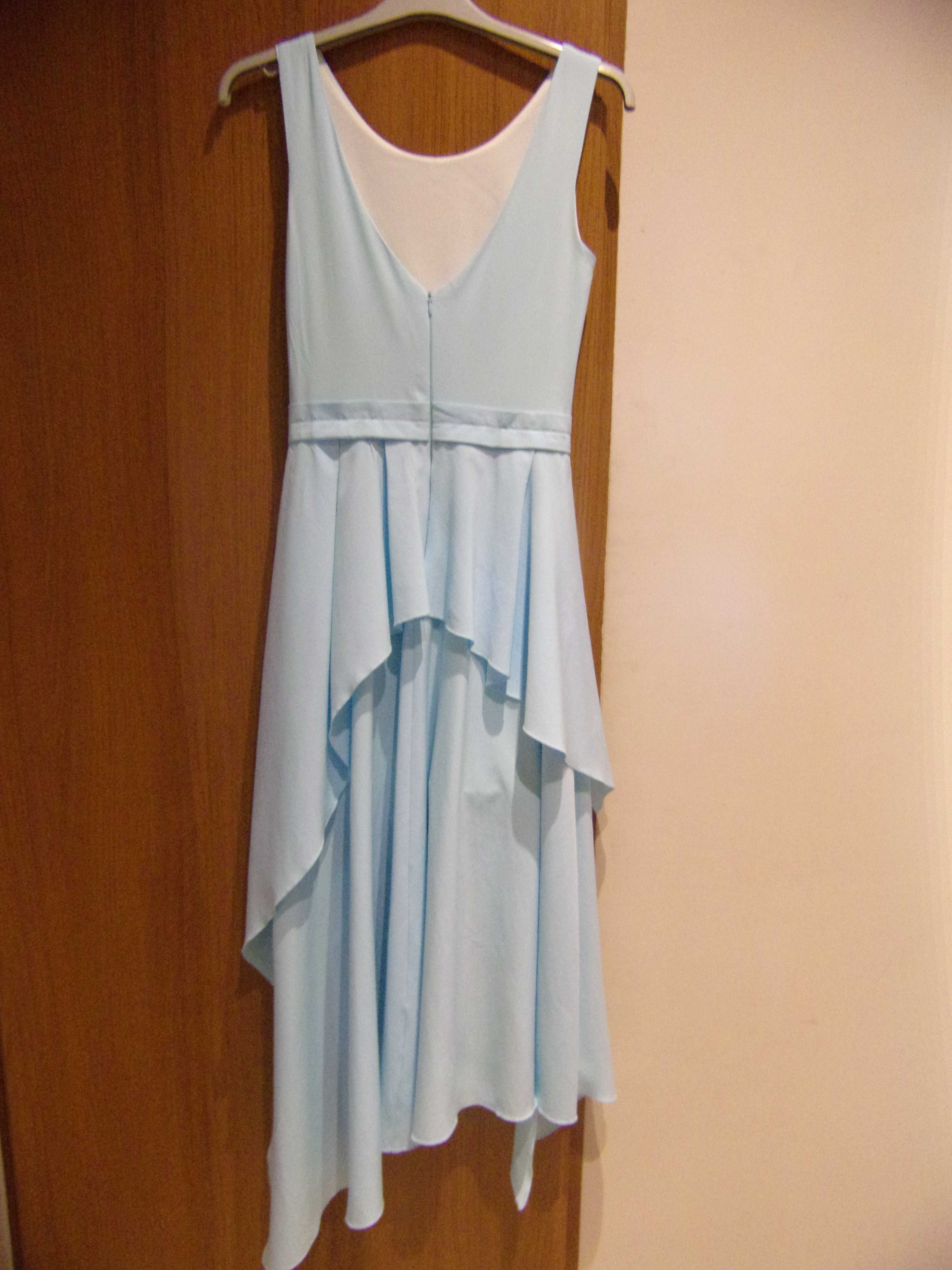 Sukienka jasnoniebieska (błękitna) maxi, długa rozm. 34/36