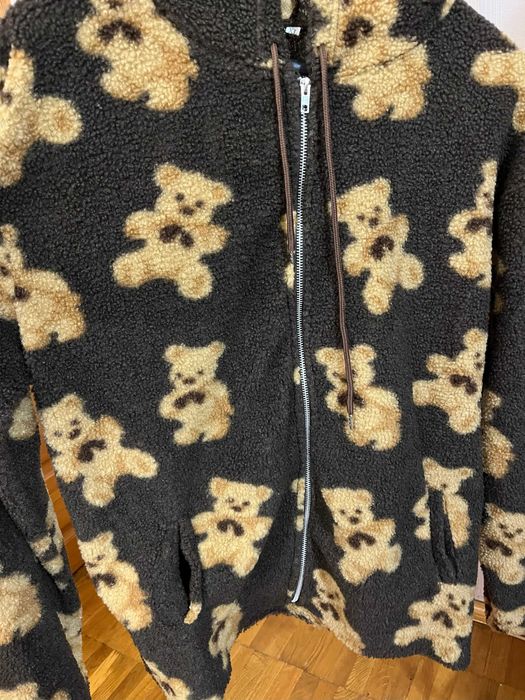 Теплая кофта медведи, мишки, на замке с капюшоном