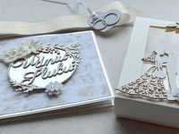 Kartka ślubna kartka na ślub ręcznie robiona w pudełku