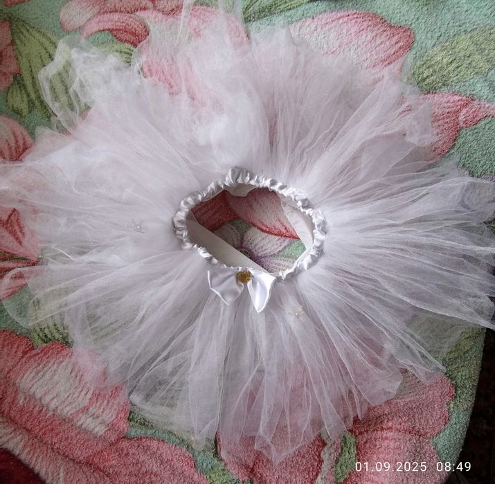 Біла фатінова спідниця під'юпник костюм сніжинки