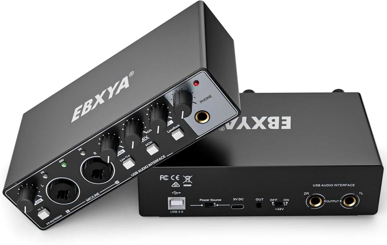 Interfejs Audio USB EBXYA 24-bitowy/192 kHz z wejściami MIC/XLR/Line