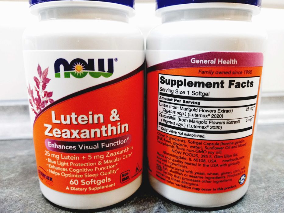 Now Foods, Lutein & Zeaxanthin (60 капс.) лютеин зеаксантин для зрения