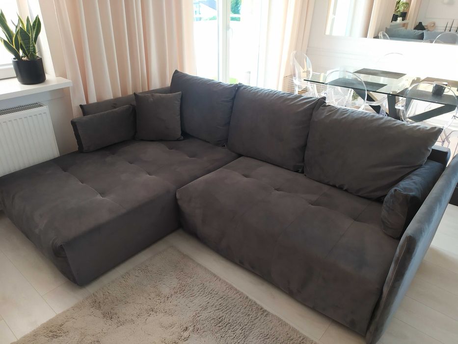 Kanapa narożnik rozkładany z funkcją spania jak nowy