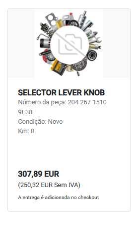 Manete alavanca velocidades Mercedes Classe C W204 E W212 caixa auto