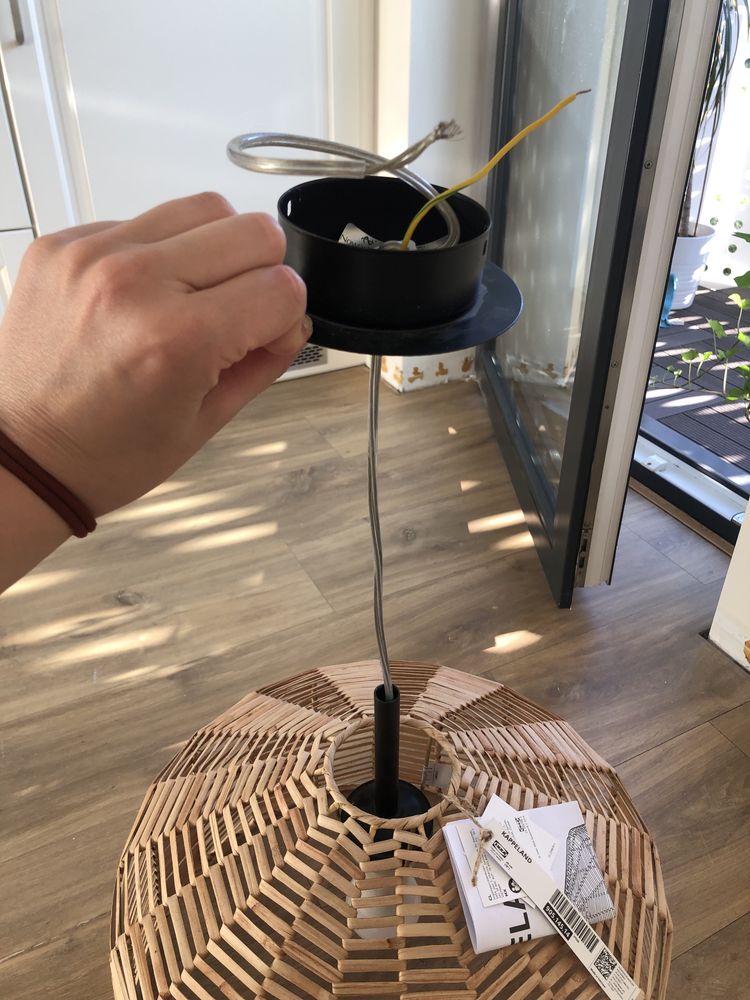 Nowy klosz boho pleciony Kappeland Ikea + lampa wisząca