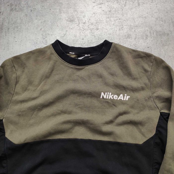 MĘSKA Bluza Dwa-Kolor Nike Czarna Oliwka AIR Max Bawełna Casual Sport