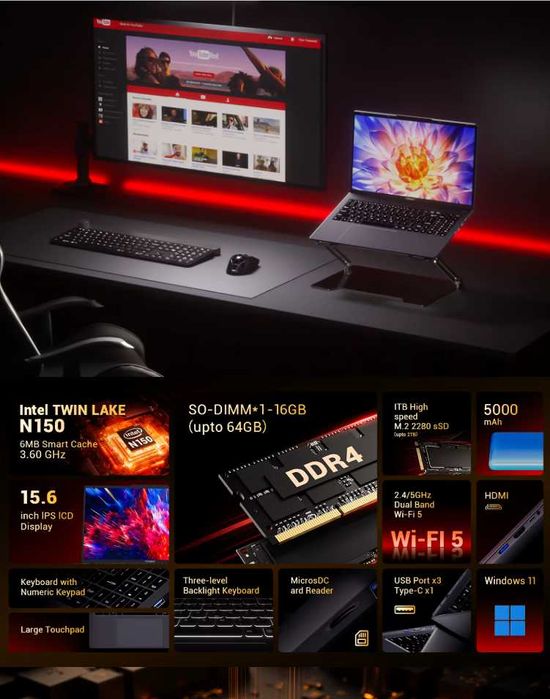 Laptop 15,6″ FHD IPS – Intel 3.4Ghz/ 16 GB RAM/ 1 TB SSD – ultracienki