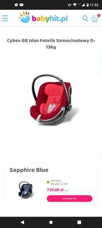 Cybex GB Idan Fotelik Samochodowy 0-13kg