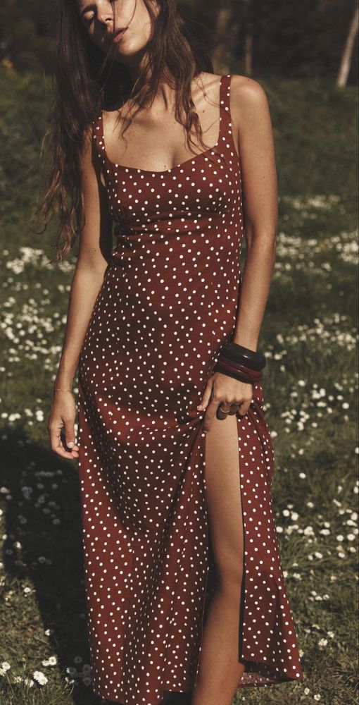 Сарафан Zara polka льон/віскоза/еластан р. M