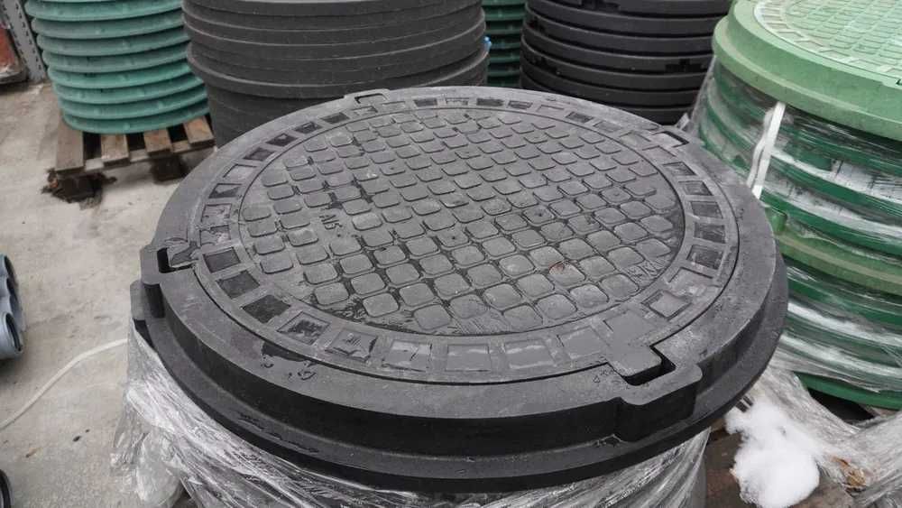 POKRYWA STUDNI FI800 Właz Czarny,  DUŻA POLIMEROWA do 1,5 tony!