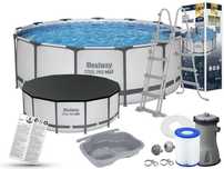 Каркасный бассейн Bestway 396х122см Steel Pro Max фильтр,тент,лестница