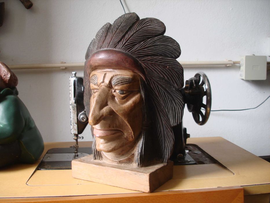 Escultura busto indio americano
