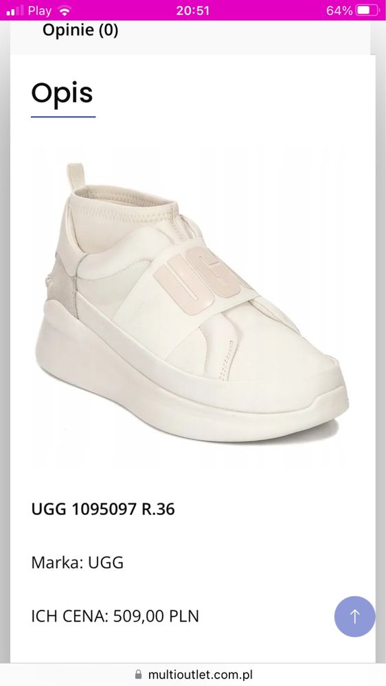 Damskie firmowe adidasy UGG