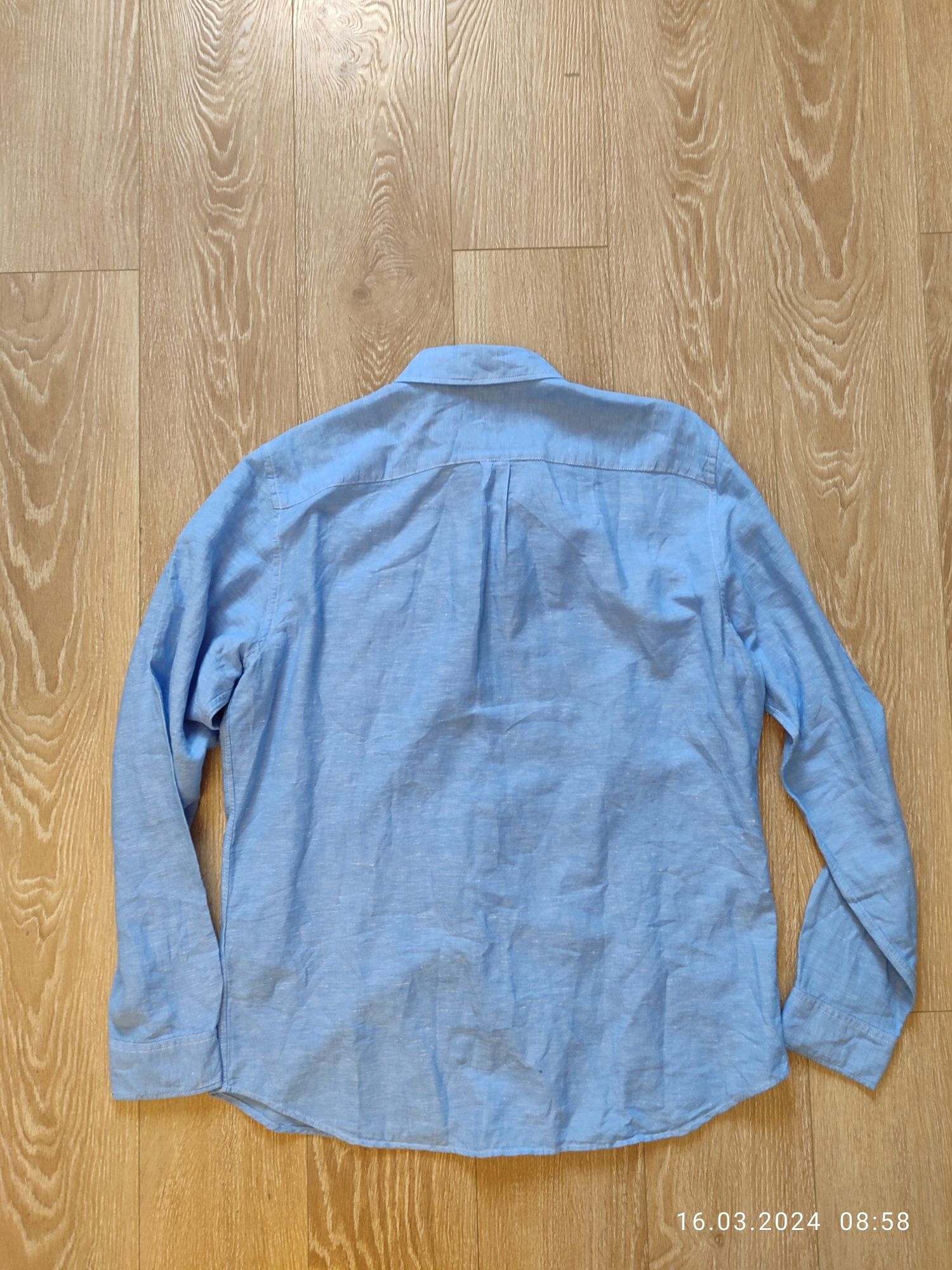 Мужская льняная рубашка slim fit H&M, Gap