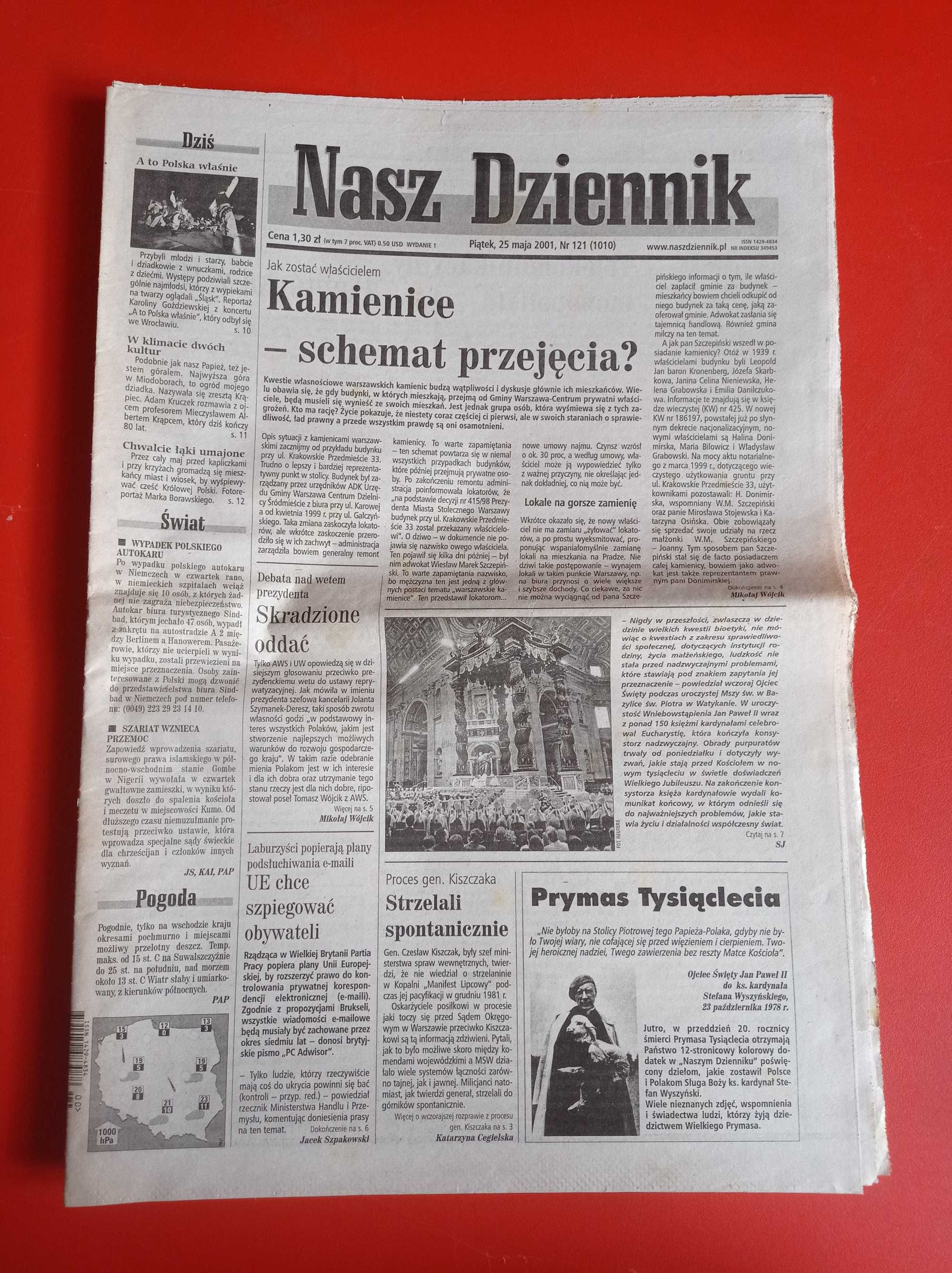 Nasz Dziennik, nr 121/2001, 25 maja 2001