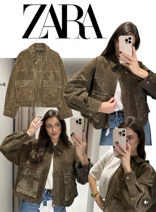 Zara невловима трендова куртка-бомбер, розмір Л