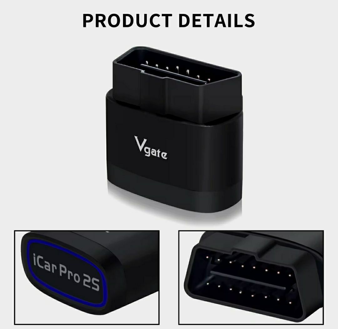 Адаптер Vgate iCar Pro 2S BT5.3 ELM327 сканер діагностика VAG BMW