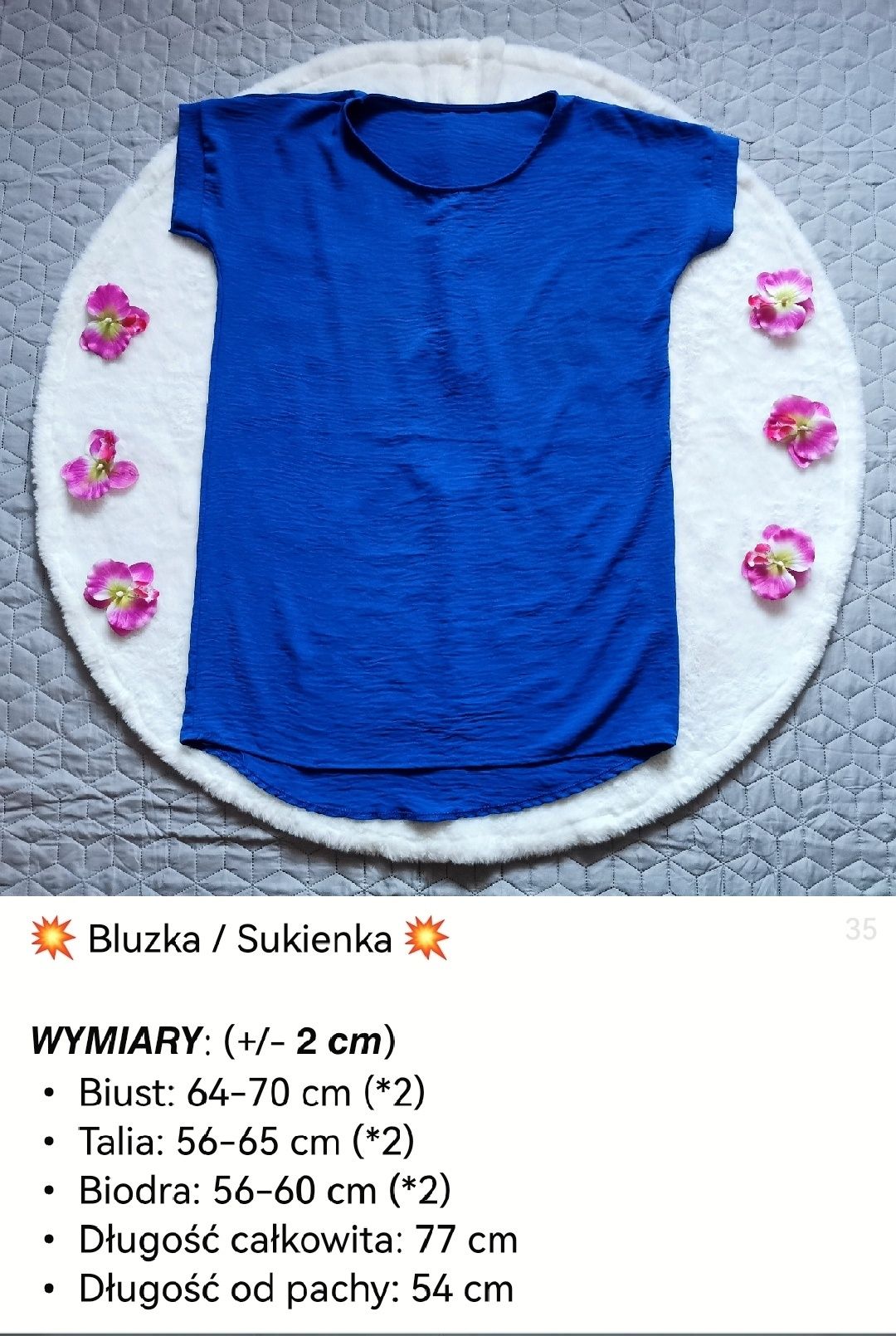 Bluzka tunika niebieska