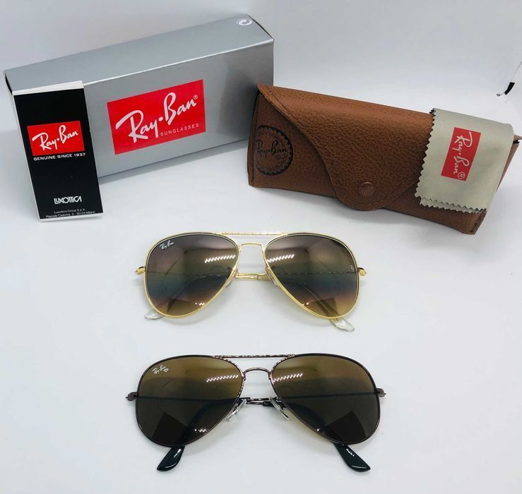 Солнцезащитные очки Ray Ban Aviator 3025 Brown 58мм стекло (mix)