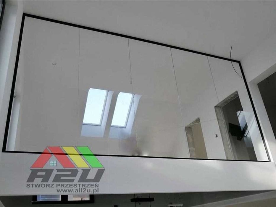 Ściana szklana, działowa, drzwi przesuwne, przegroda pokoju A2U