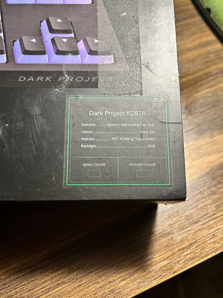 Клавіатура Dark Project Pro KD87A PBT Gateron Cap Teal USB