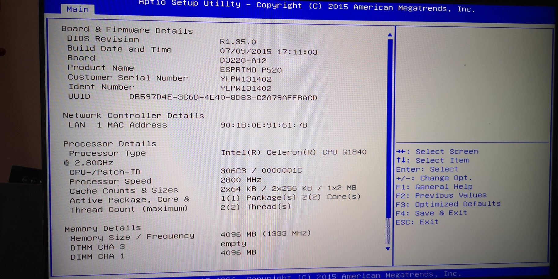 Fujitsu p520 Intel celeron