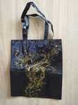 Czarna torba na zakupy złoty nadruk tattoo shopper bag emo scene punk