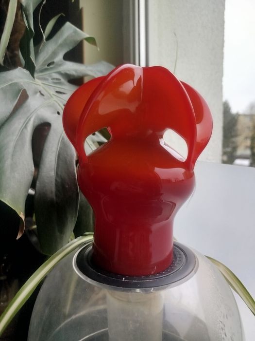 Wazon osiołek Czesław Zuber piękny czerwony pomarańczowy limitowany