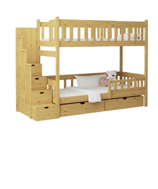 Łóżko piętrowe ze schodami - Solidnie i Tanio