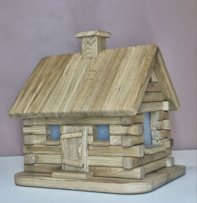 Дерев’яний будиночок-нічник з пультом + Подарунок!