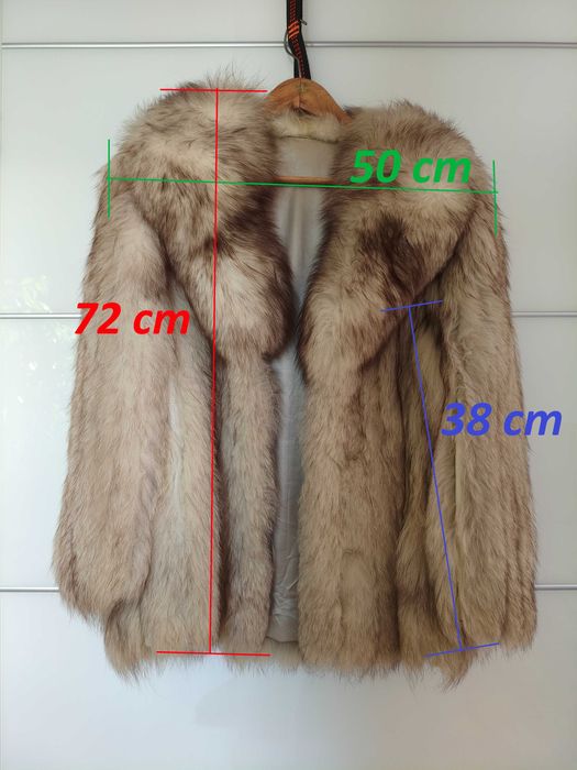 Futro naturalne prawdziwe z lisa srebrnego szarego polarnego vintage