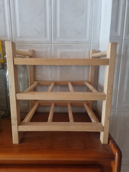 Garrafeira p/9 garrafas, madeira maciça