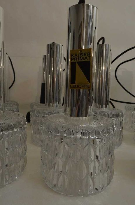 11x Vintage 60's 70's glass Lamp Kaiser Primat Leuchten