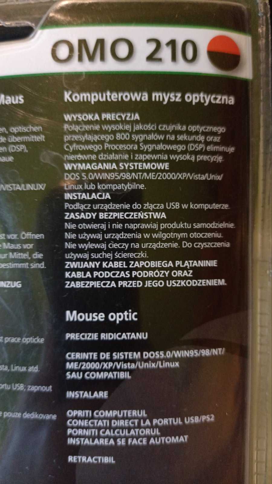 Mysz komputerowa  OMEGA OM-210 USB
