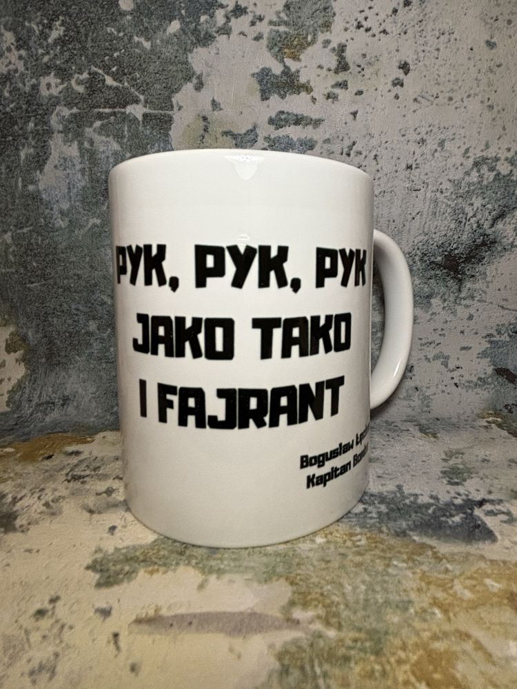Kubek ceramiczny inspirowany Kapitan Bomba Bogusław Boguś pyk fajrant