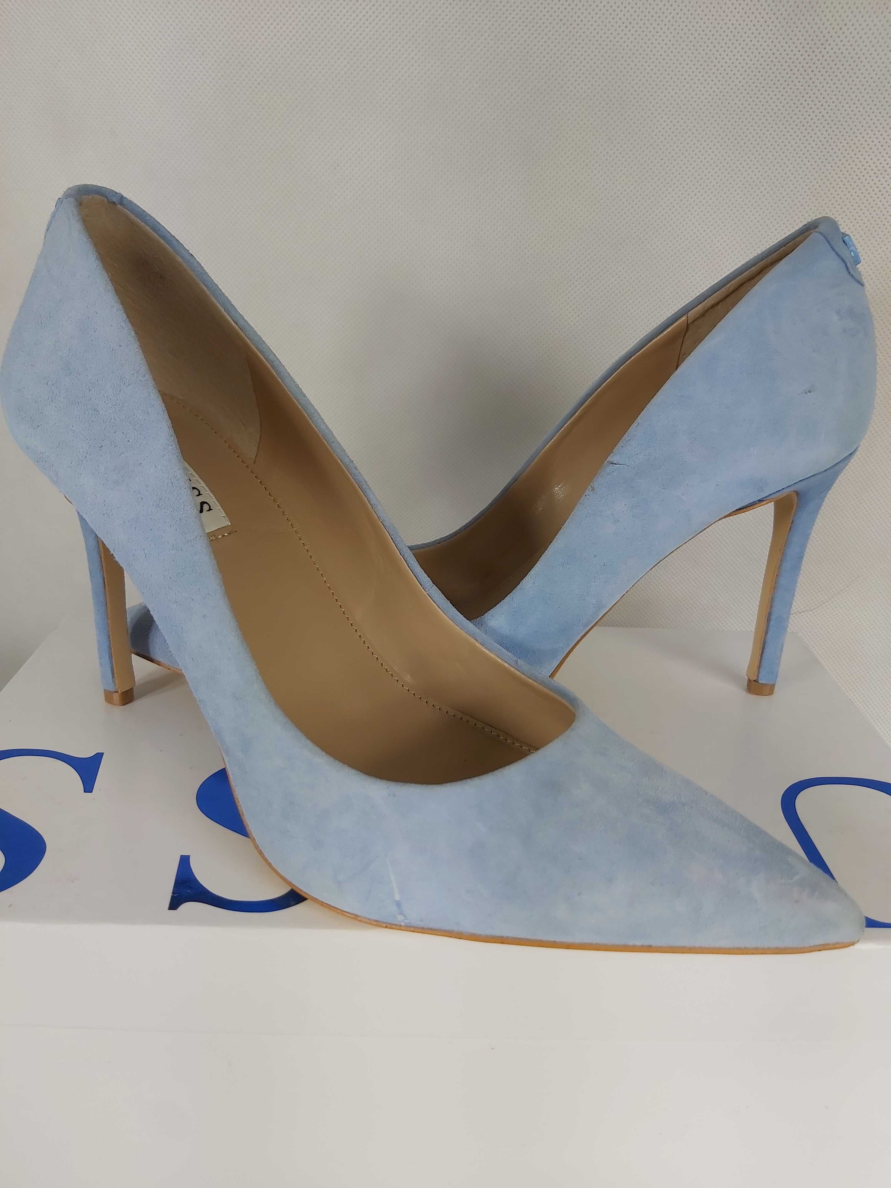 Szpilki  czółenka zamsz GUESS błekit baby blue niebieskie 40 a267