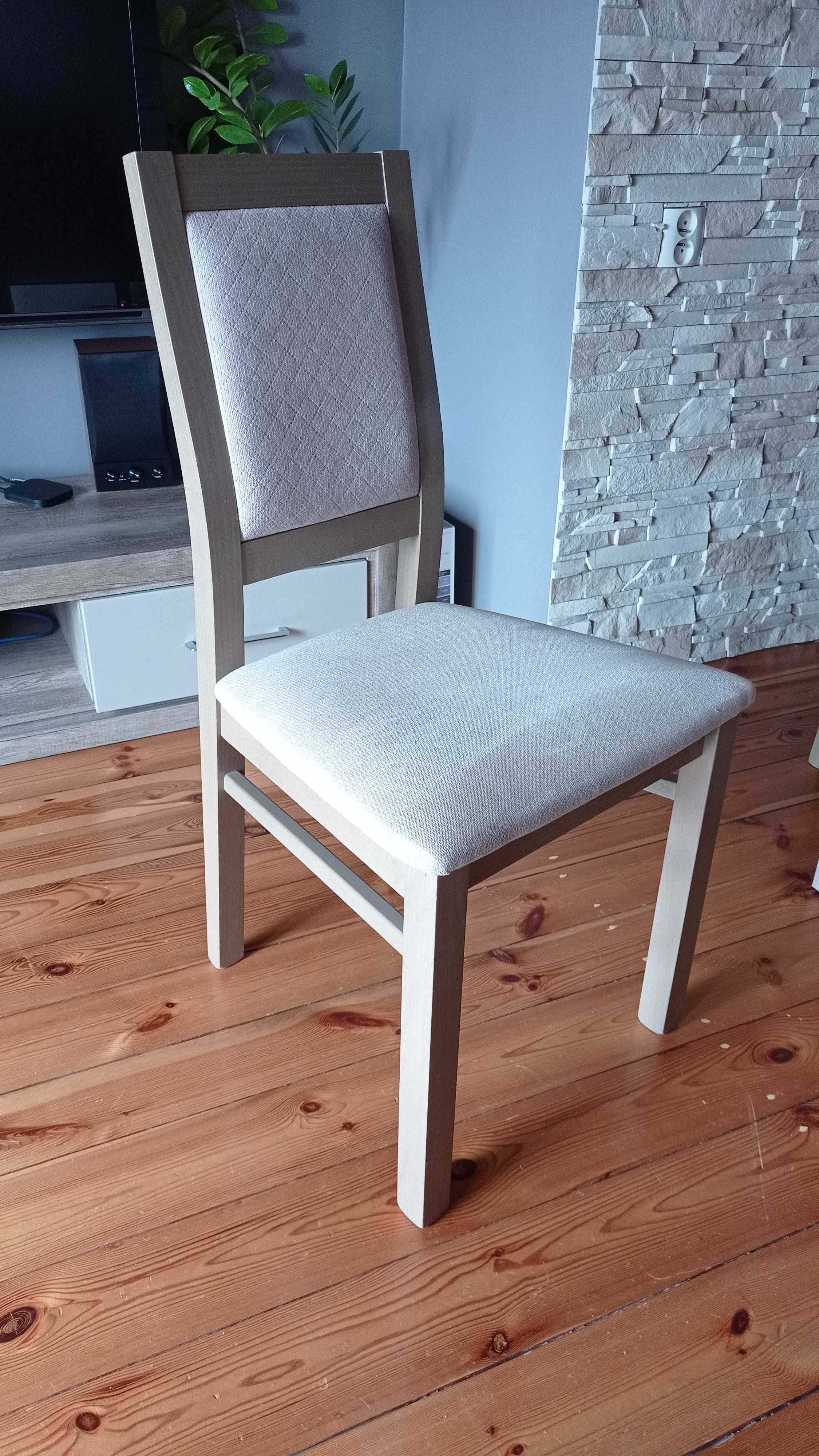 Krzesła drewniane Porto beżowe komplet