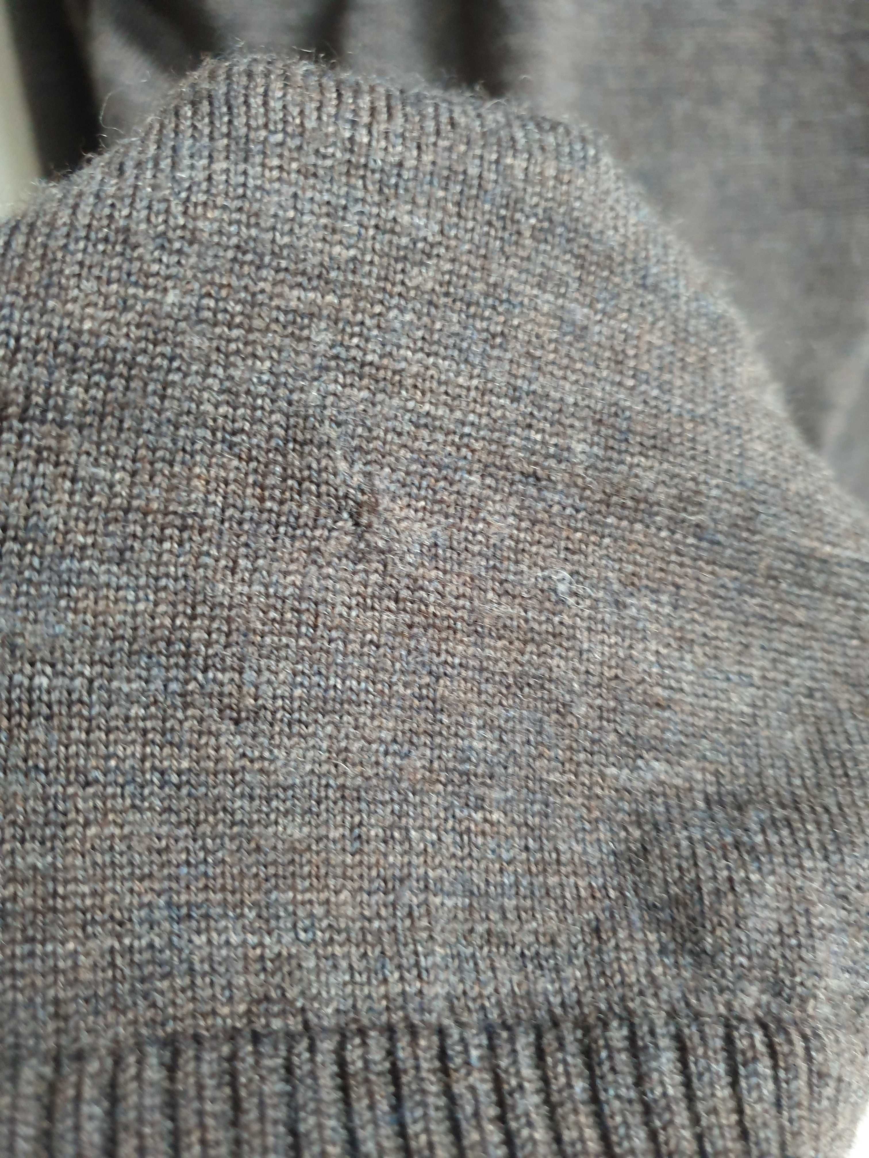 Brązowy sweter męski wełniany merino Nikolaj L