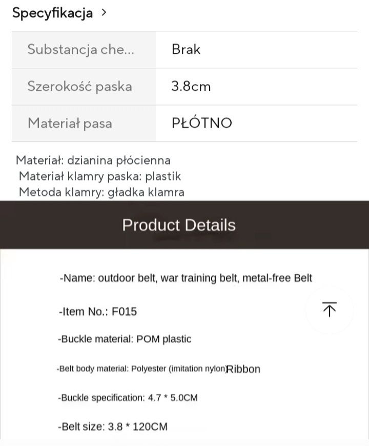 Pasek meski tkanina taktyczny Nowy