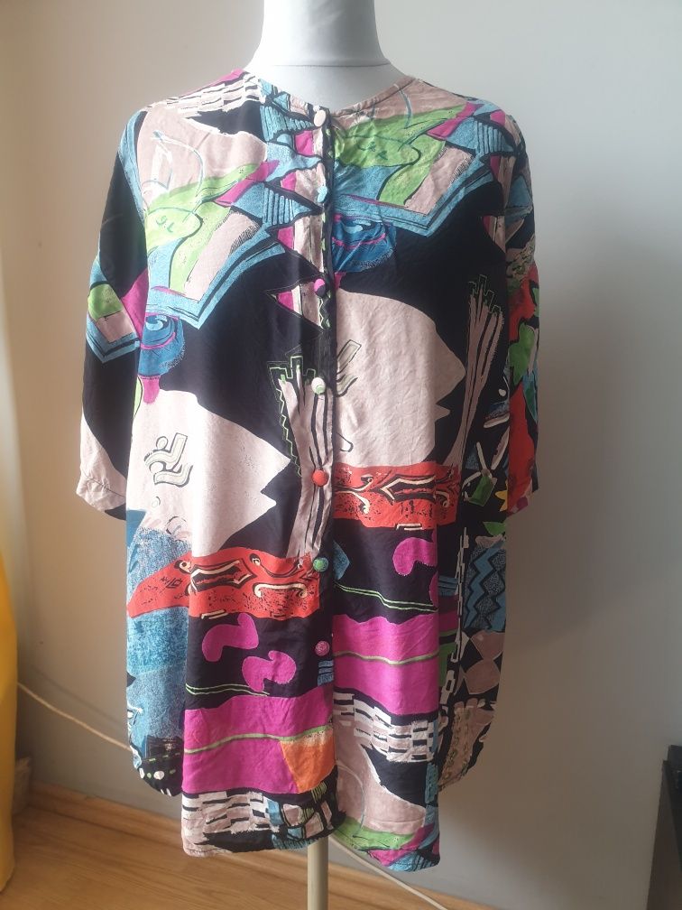 Bluzka koszula damska 3XL 52/54 wzorzysta kolorowa