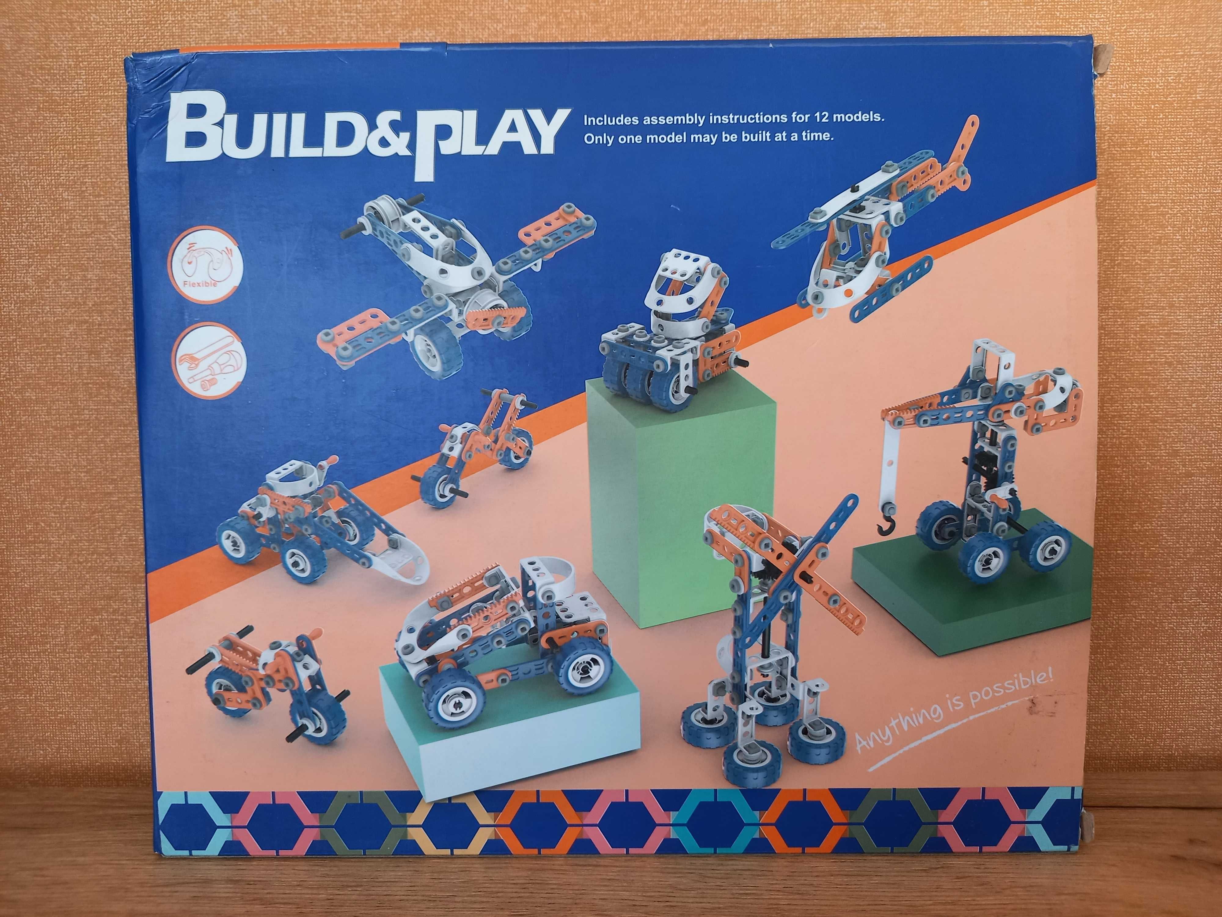 HANYE Build&Play Klocki konstrukcyjne 12w1 152 el. Pojazdy: auto dźwig